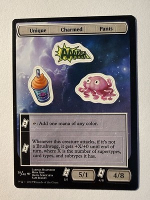MTG Unfinity Unique Charmed Pants #38 Regular Token Sticker Sheet