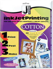 Inkjet Printable Cotton Fabric, 8.5 by 11 Inches, 30 Sheet Pack