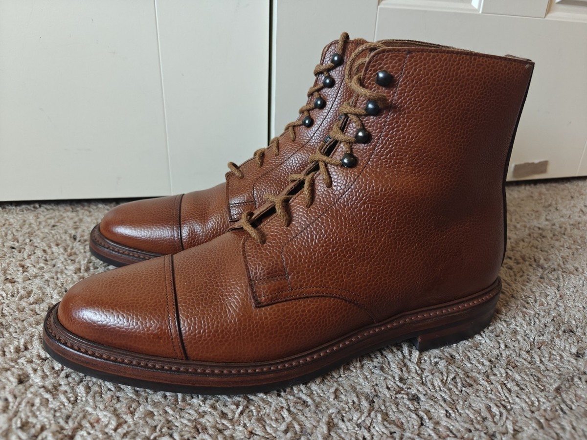 Crockett & Jones Coniston, 10.5 C UK, Tan Scotch Grain, Tried on 