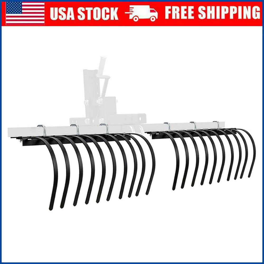 60" Landscape Rake Implement for ATV/UTV Removal of Rock Grass Bunches & Debris