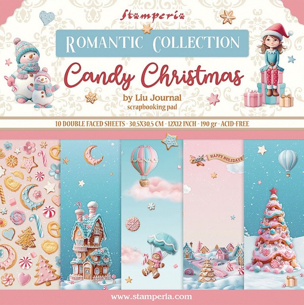 Stamperia Scrapbook-Block Candy Christmas 30.5X30.5Cm Motivpapier Bedruckt-image