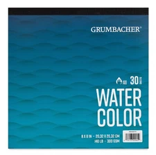 Grumbacher Watercolor Pad - 8x8, 30 Sheets, 140 lb