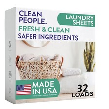 The Clean People Laundry Detergent Sheets - Soap - Ultra 32 Count