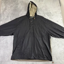 Cutter & Buck Men's XL Pullover Anorak Hooded Golf Jacket Black Beige Outdoor