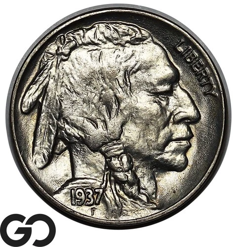 1937 Buffalo Nickel, Razor Sharp Superb Gem BU++, Blast White