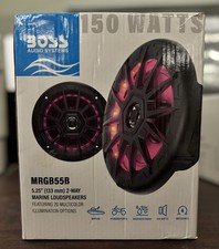 BOSS MRGB55B 5.25in Marine Speakers, 150W Pair, RGB Lights, 2-Way A075