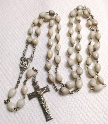 Vintage Job's Tears Rosary Seed Bead Rosary Excellent Condition 