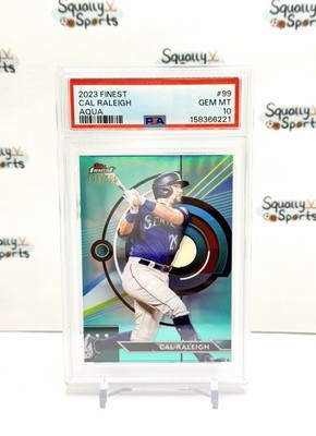 COLOR MATCH PSA 10 Cal Raleigh Seattle Mariners 2023 Topps Finest Aqua #'d/199