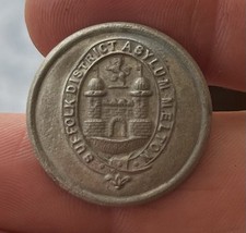Victorian Suffolk District Asylum Melton Staff Uniform Button - 26mm