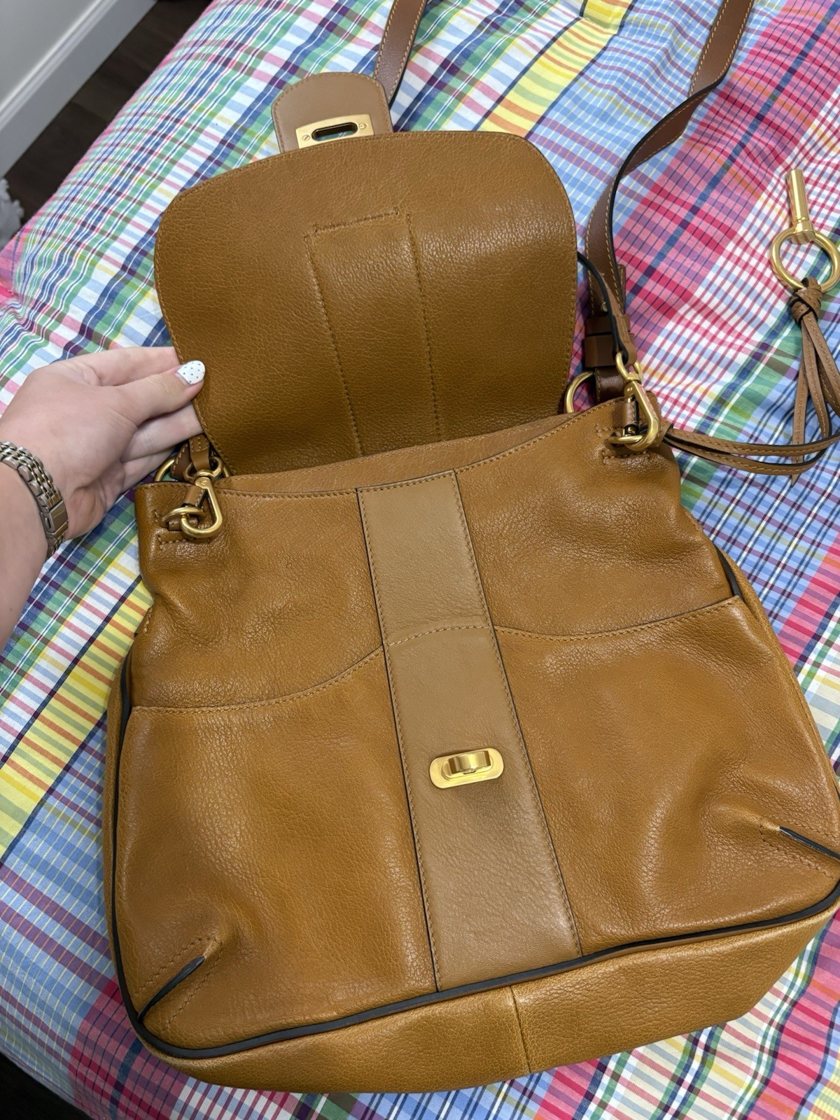 Chloe Leather Lexa Medium Shoulder Bag Brown Authentic Excellent Condition image 2