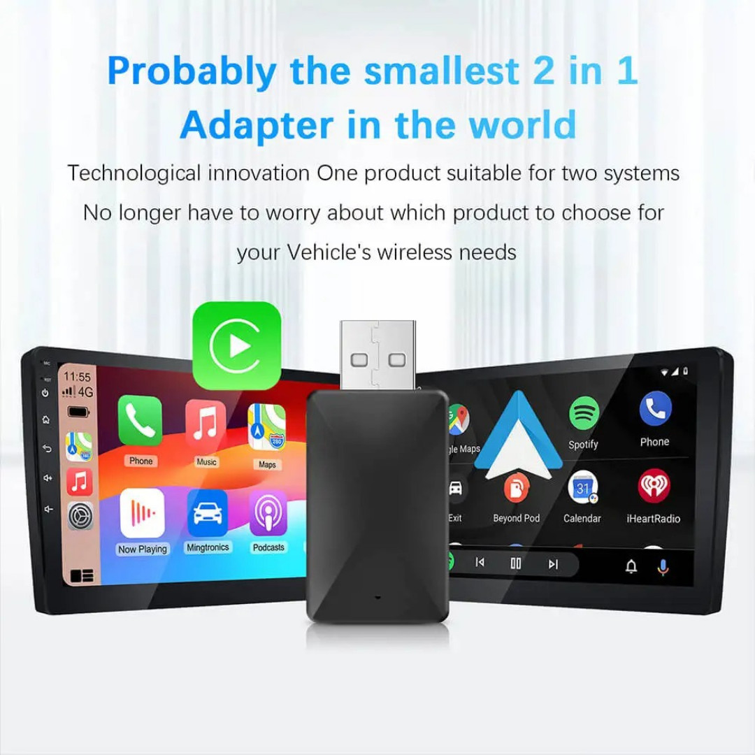 CarPlay Android Adattatore Auto USB Car Dongle Connect Box 2 in 1 Mini Box - Miniatura 6