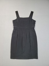 Carmen Torenzo Women Dress 16 Black Straps Bag Zip Sheath Sleeveless Workwear