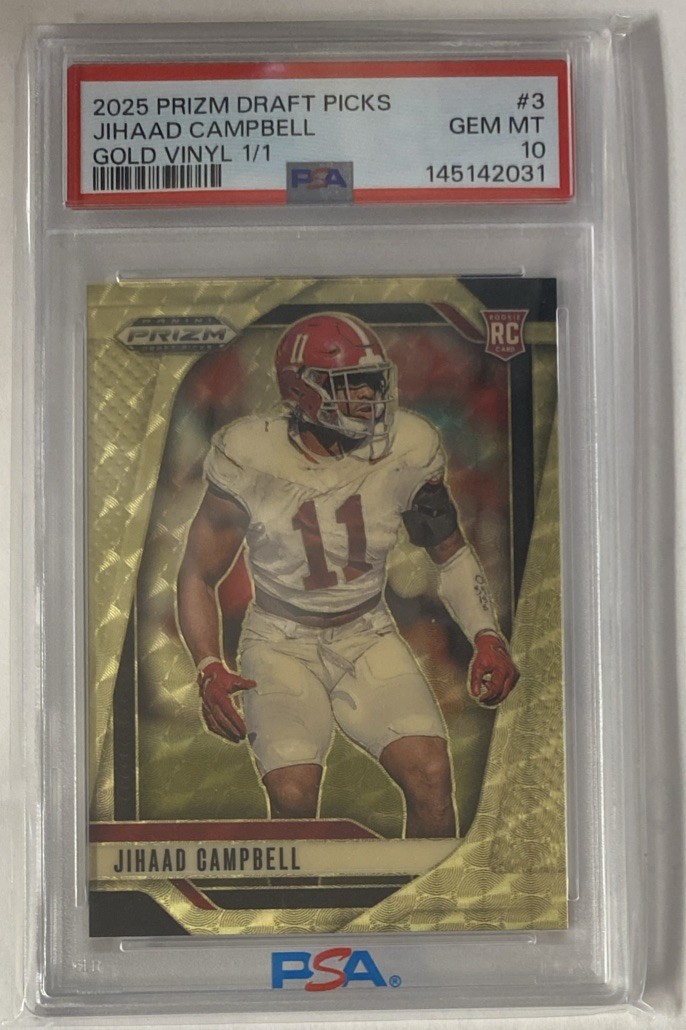 Jihaad Campbell Panini Prizm Draft Picks #3 Gold Vinyl