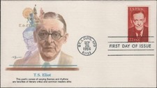 Scott 2239 FDC - 22 cents - 1986 - Poet T.S. Eliot - FDOI - Fleetwood