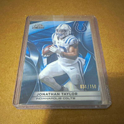 Topps 2025 Chrome Black Jonathan Taylor Colts #45 color match blue 034/150