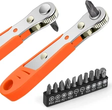 Mini Ratchet Wrench,Right Angle Phillips Magnetic Screwdriver for Tight Spaces w