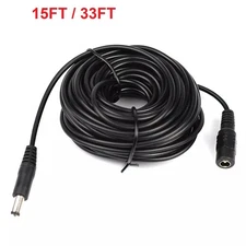 15/33ft 5.5mmx2.1mm 12V DC Power Extension Cable for Security Camera