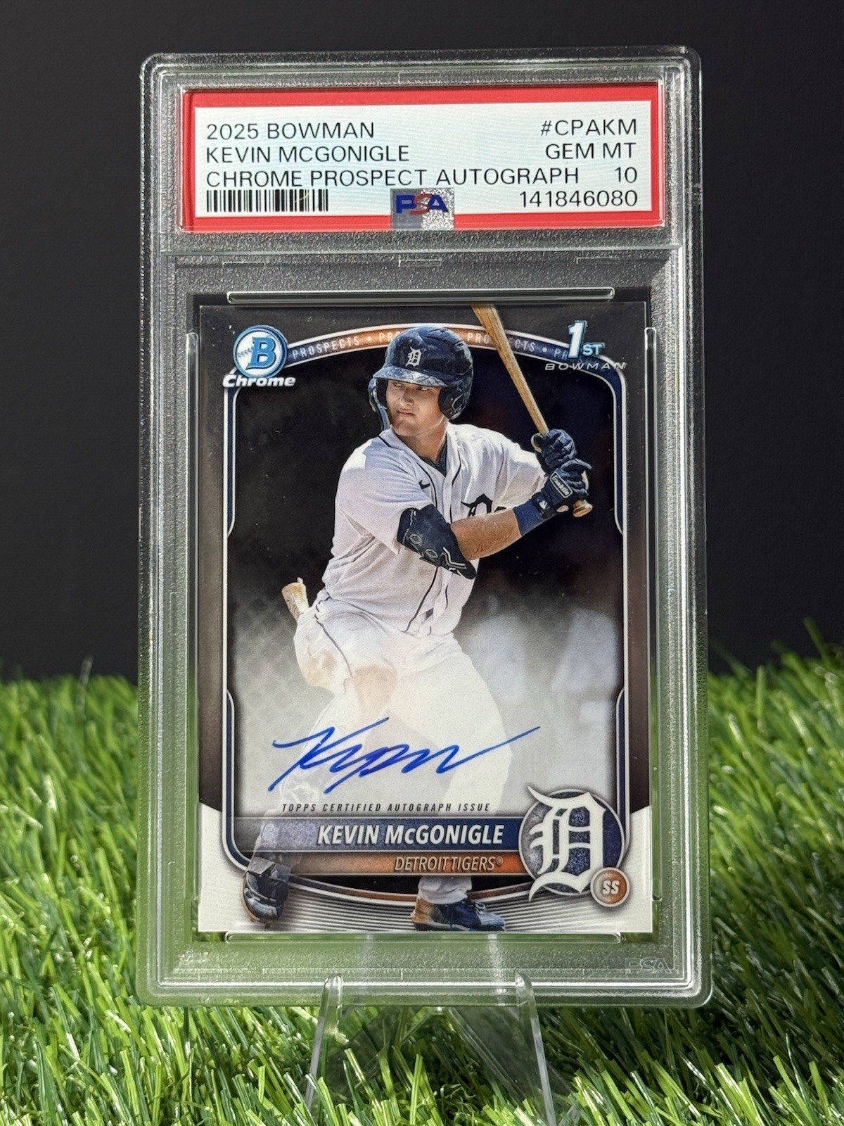 2025 Bowman Chrome 1st Kevin McGonigle Auto PSA 10 Gem Mint Tigers Prospect