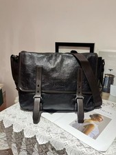 Prada Soft Leather Messenger Bag Nero Black AUTH euc