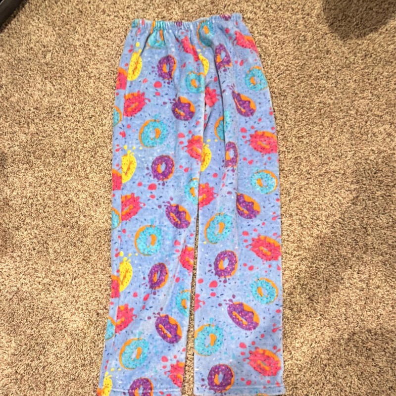 Fuzzies by Confetti Girls Blue Multicolor Donut Fleece Pajama Pants M