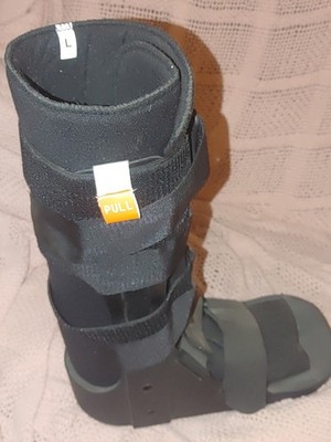 Black Adjustable Orthopedic Walking Boot, Size L, Foot Ankle Leg Immobilizer