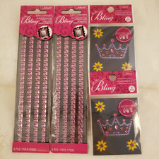 4 Pack Jolee's Bling Dimensional Stickers Rhinestone Pink Princess Embellishment