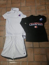 CHAMPION 3-pc Shorts Polo Shirt And Long Sleeve Shirt Set Athletic Youth Size S