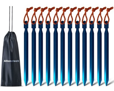 12 Pack Tent Stakes 7075 Ground Metal Camping Aluminum Tent Pegs Lightweight ...