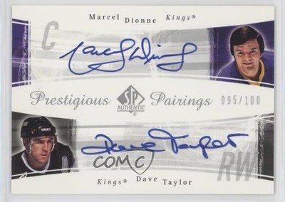 2005 SP Authentic Prestigious Pairings Marcel Dionne Dave Taylor Auto HOF 2d8
