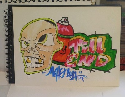Skull Spraypaint Graffiti Pop-Art Style Auf A4 Mit Marker Mate 2019