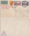 Stamps 1931 New Zealand various on flight cover to Canada, airmail society logo