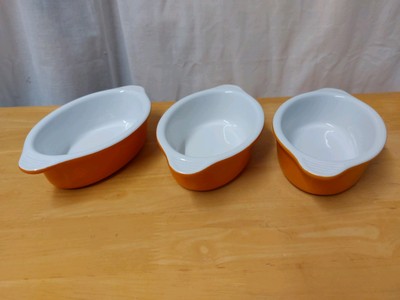3er Set Berndes Orange Auflaufform L20 cm x H11,5 cm x B5 cm lang sehr guter Zustand