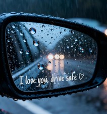 10PCS Drive Safe I Love You Car Mirror Sticker Cute Waterproof Decal Set