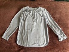 ANN TAYLOR LOFT Light Blue Long Sleeve Popover Blouse Size Small
