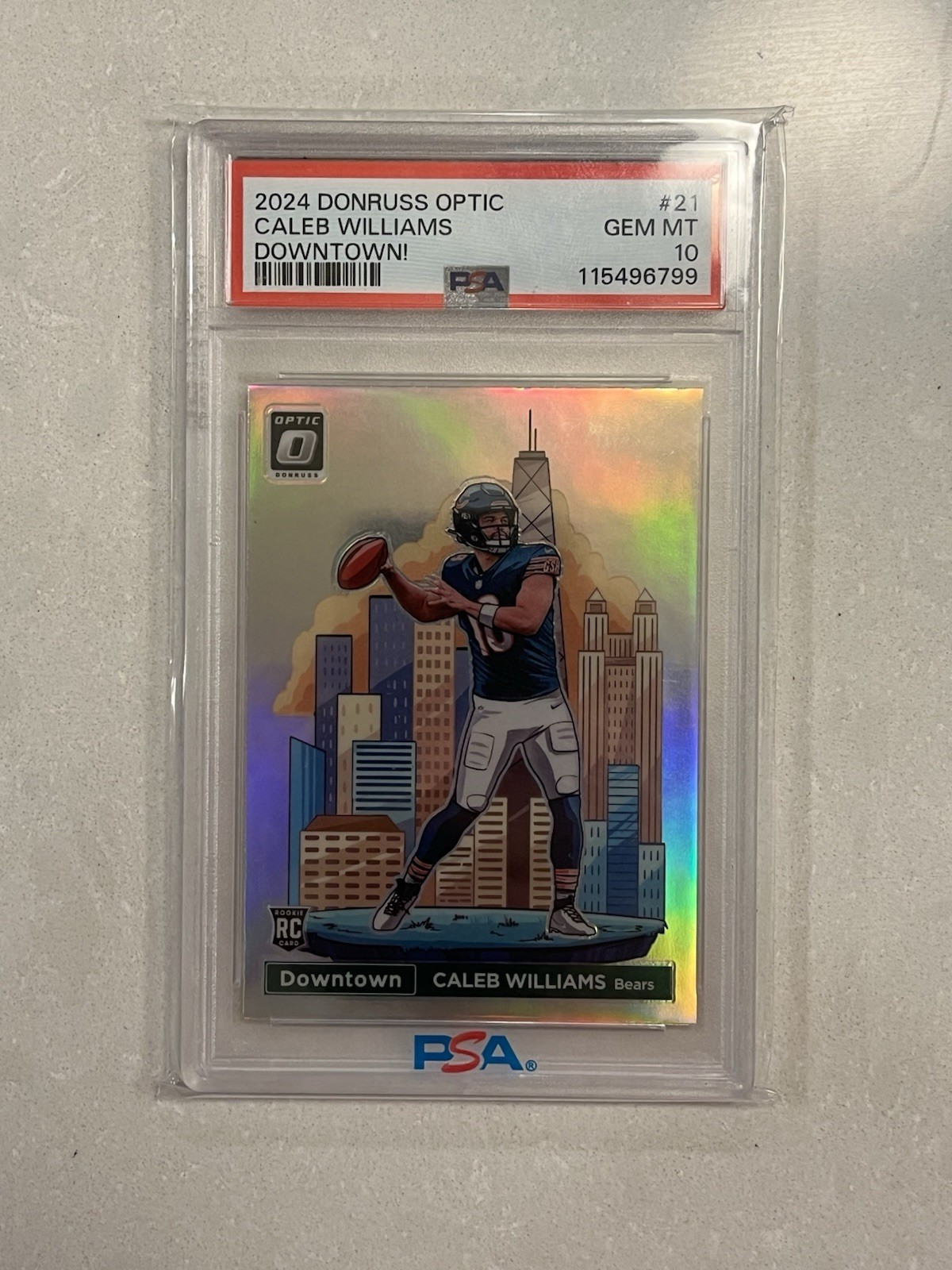 2024 Panini Donruss Optic Caleb Williams Downtown PSA 10 #21 (RC)