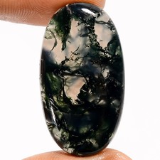 100 Natural Moss Agate Oval Shape Cabochon Gemstone 36 Ct. 32X17X6 mm UG-2237