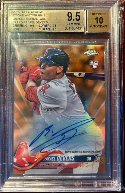 2018 Topps Chrome Rookie Autograph RAFAEL DEVERS Orange Refractor RC /25 BGS 9.5