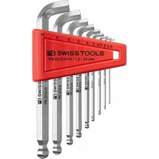 PB Swiss PB 2212.H-10 Hex Key Wrench Set with Ball Head, 9-Pieces