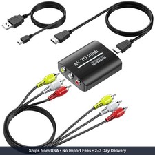 GINGIN RCA to HDMI Converter, AV to HDMI Converter for TV/PC/N64/Wii/PS1/PS2/PS3