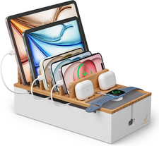 Cable Management Box, Wire Organizer for Cords-Natural White