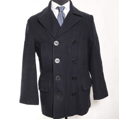 Vintage Schott Navy Worsted Wool 740N Style Pea Coat Medium