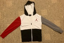 Air Jordan Brand Youth Hoodie Size Medium M Black Red Long Sleeve Full Zip Logo