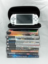 Sony PSP 2004 Slim Lite | Metallic Silber | inkl 8 Spielen und Tasche