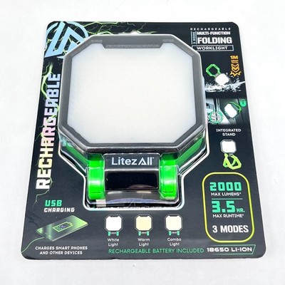 Litezall Rechargeable Multi-Function Folding Worklight with 3 Modes 2000 lumens