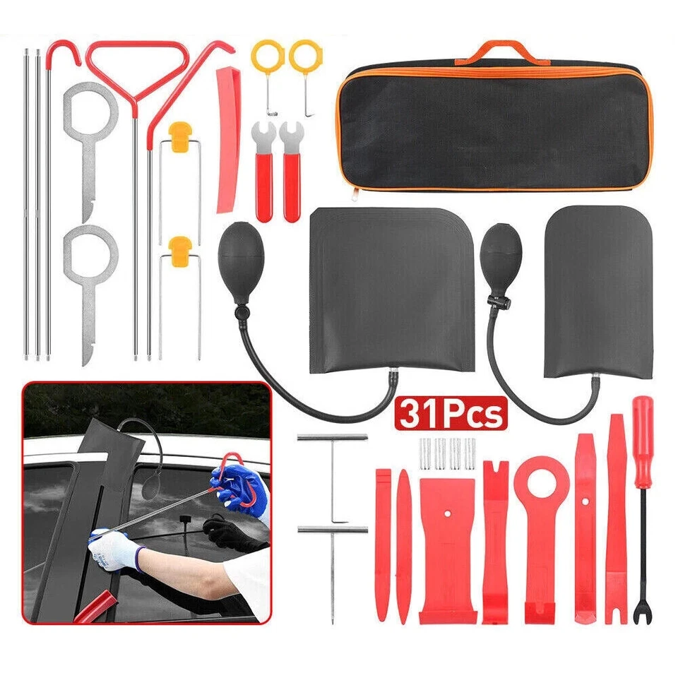31Pc Emergency Kits Auto Tool Window-Car Door Open Unlock Lock Out Universal Kit Foto 2 de 4