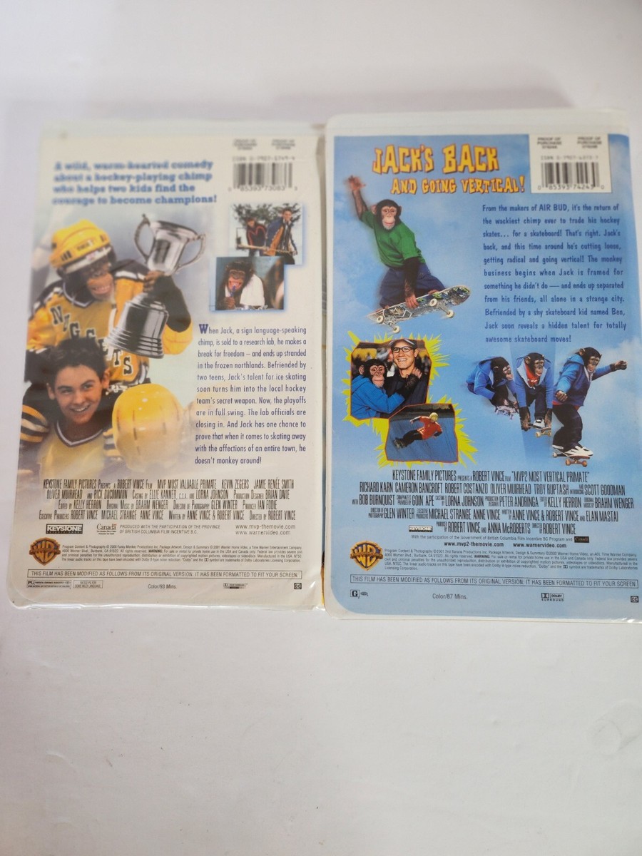 Lot Of 2 MVP Most Valuable Primate, MXP Most Xtreme Primate (VHS