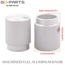 12.5x16mm Machined Solid Aluminum Knob For Guitar AMP Effect Pedal Mixer Silver