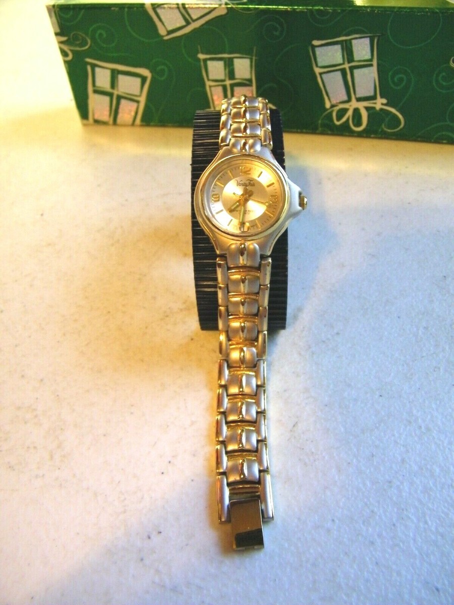 Vanity Fair Gold Color Water Resistant Ladies Quartz Watch NEW BATTERY!