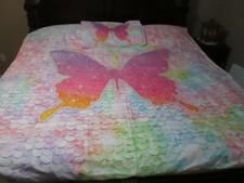 Butterfly Full Duvet Cover For Youth w/Single Pillow Case