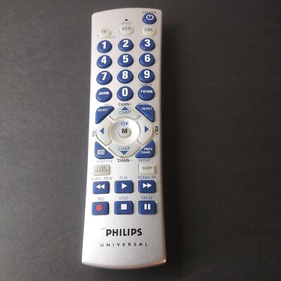 Program Philips Universal Remote Cl034 Genuine Philips CL034 Universal 4 Device Remote Control TV VCR DVD ...